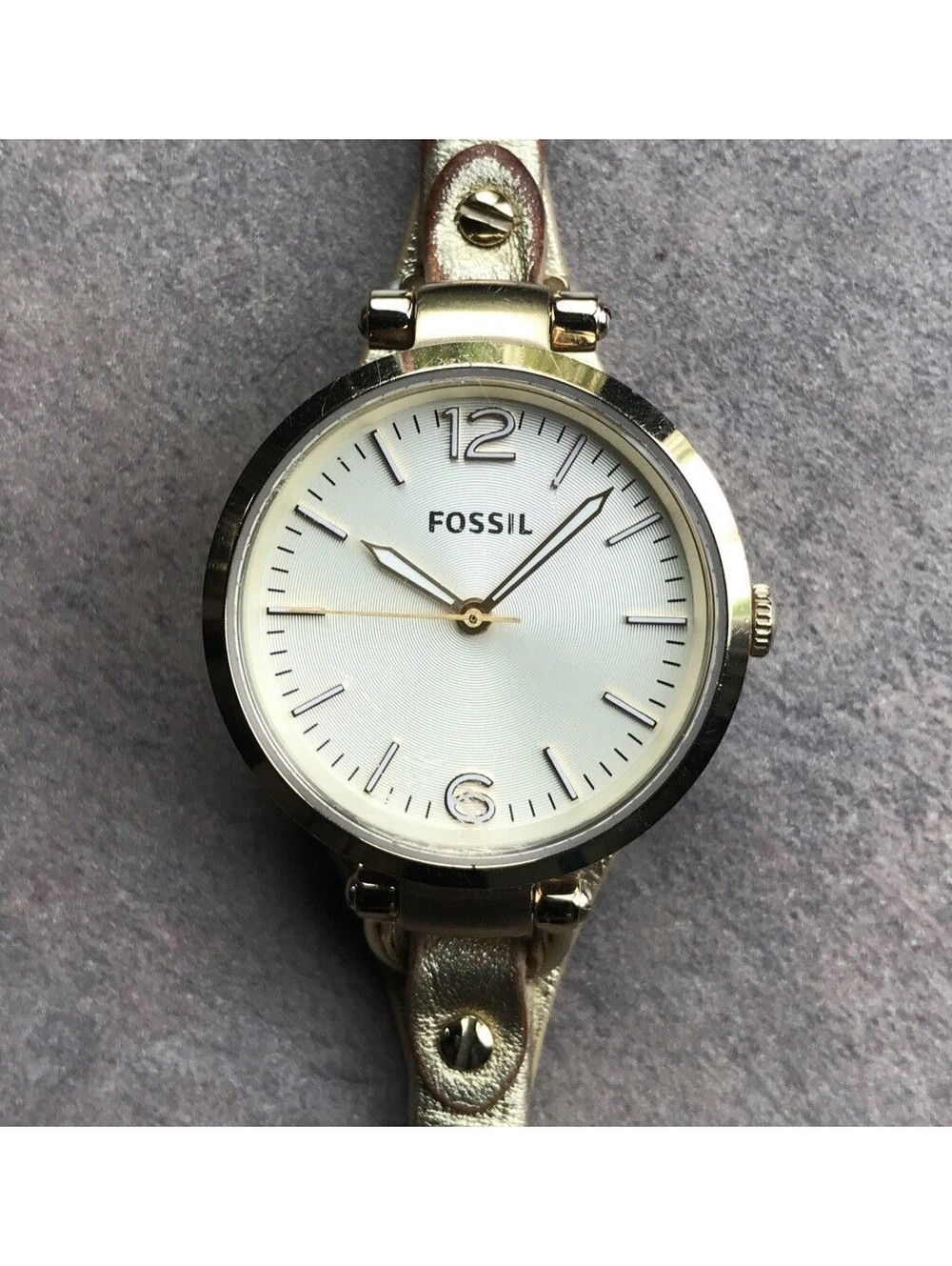 Fossil Women’s Georgia Gold Tone Case And Leather Strap 32mm Watch - ES3414 A21